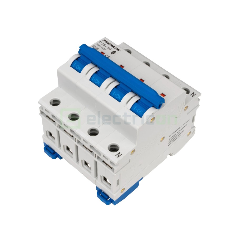 MCB - Siguranță automată - disjunctor - curba C 25A 10kA 3P+N 4M - Schrack AM017825