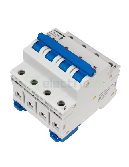 MCB - Siguranță automată - disjunctor - curba C 25A 10kA 3P+N 4M - Schrack AM017825