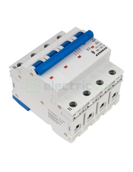 MCB - Siguranță automată - disjunctor - curba C 25A 10kA 3P+N 4M - Schrack AM017825