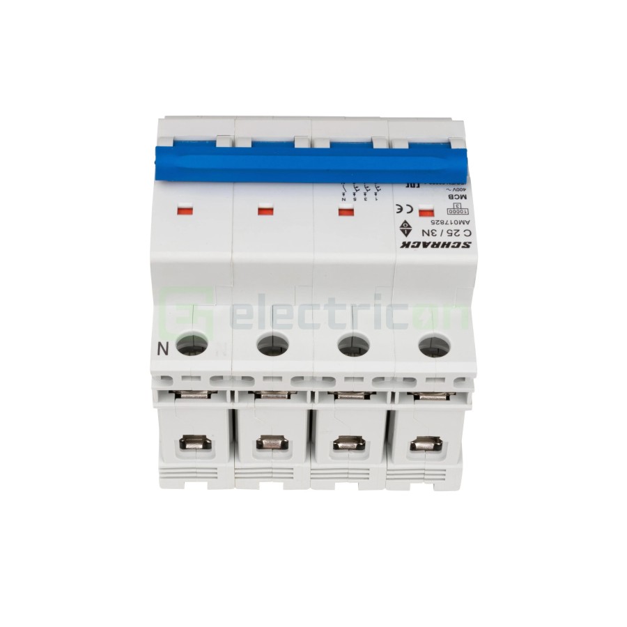MCB - Siguranță automată - disjunctor - curba C 25A 10kA 3P+N 4M - Schrack AM017825