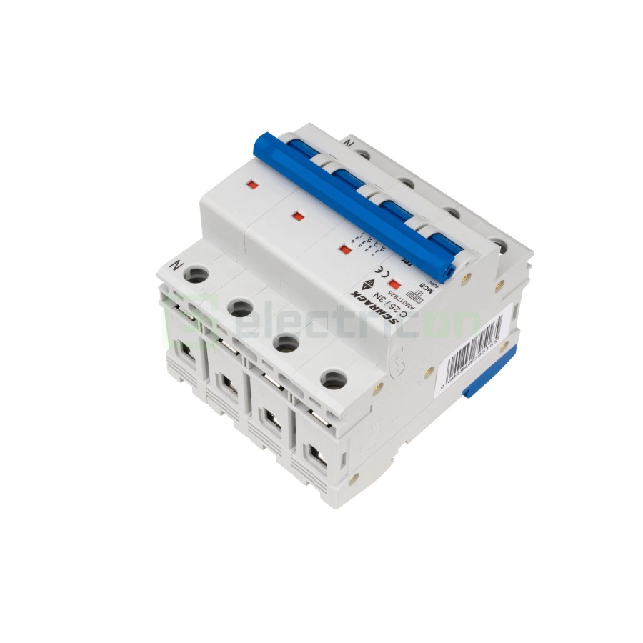 MCB - Siguranță automată - disjunctor - curba C 25A 10kA 3P+N 4M - Schrack AM017825