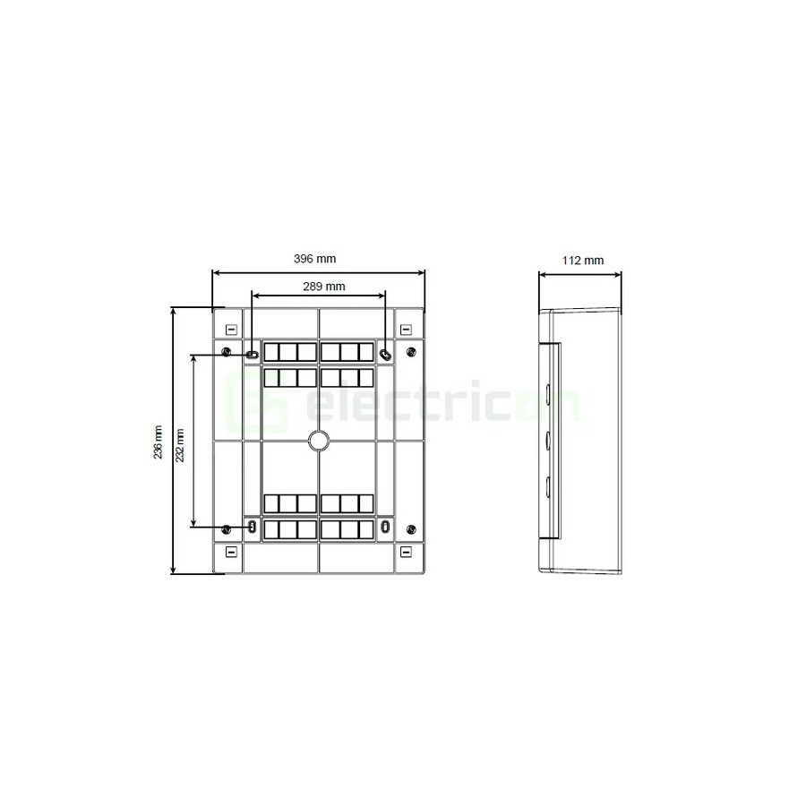 Tablou electric ABS - siguranțe - 54M (3x18) aparent ușă albă ECT 3x18PO - ETI 001101041