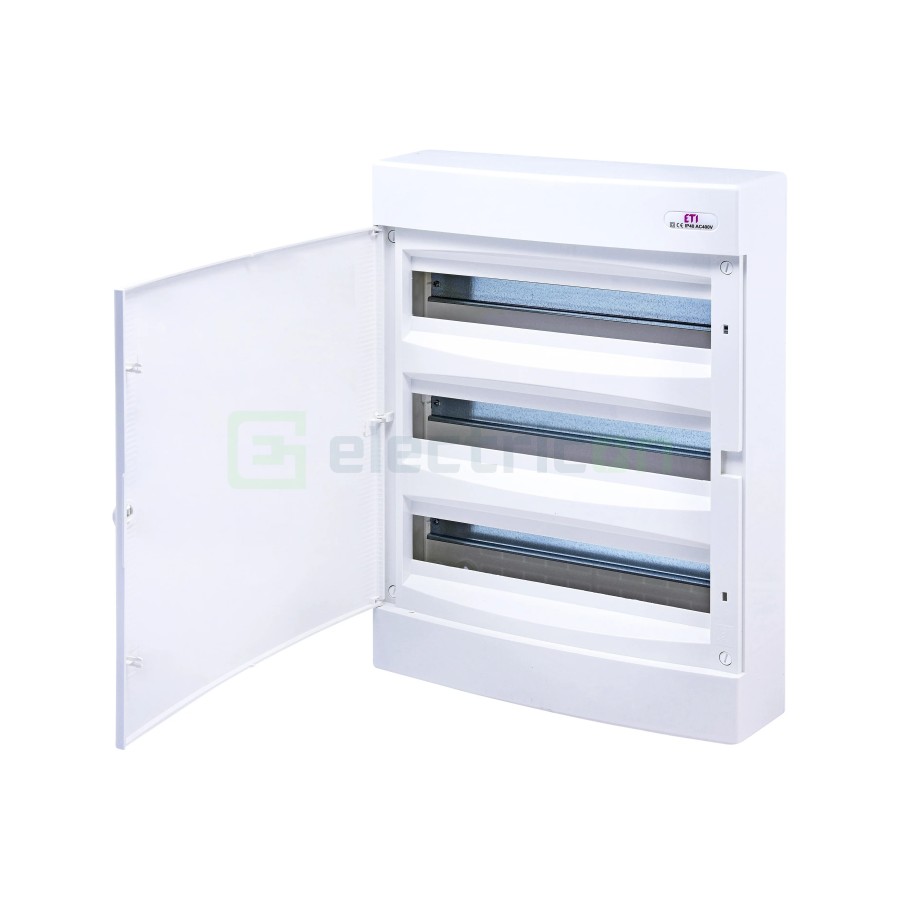 Tablou electric ABS - siguranțe - 54M (3x18) aparent ușă albă ECT 3x18PO - ETI 001101041