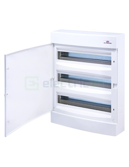Tablou electric ABS - siguranțe - 54M (3x18) aparent ușă albă ECT 3x18PO - ETI 001101041