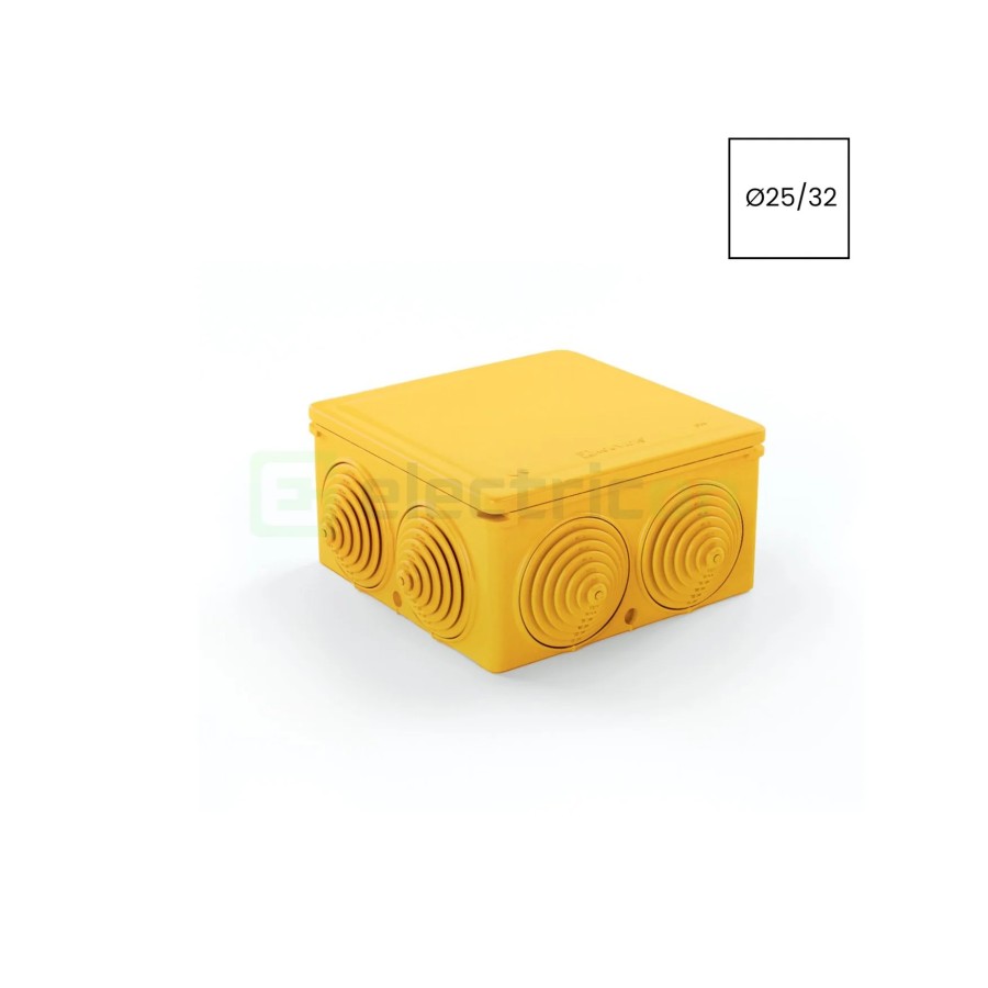 Doză ramificație aparentă IP55 - cu garnituri de etanșare Ø25/32 mm - 101x101x51 mm - Kouvidis 3036025