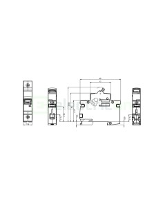 MCB - Siguranță automată - disjunctor - curba B 20A 10kA 2P 2M ETIMAT P10 - ETI 001901211 2