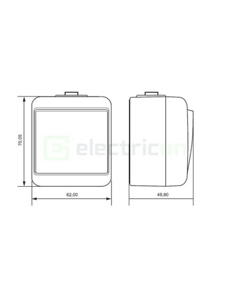 Întrerupător simplu cu LED - VHE-1L-KR exterior maro IP54 - ETI 004668046