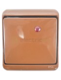 Întrerupător simplu cu LED - VHE-1L-KR exterior maro IP54 - ETI 004668046