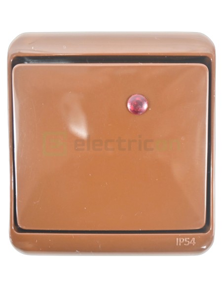 Întrerupător simplu cu LED - VHE-1L-KR exterior maro IP54 - ETI 004668046