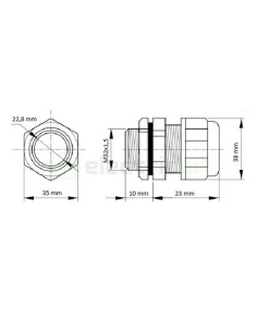 Presetupă - metrică metalică pentru cablu 15-22 mm filet M32 x 1.5 IP66 - Tracon Electric MGF-32 2