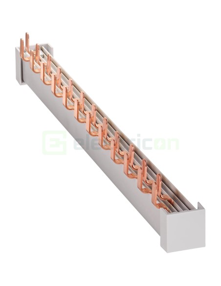 Busbar - Baretă alimentare - 2P monofazat tip furcă 12M (12x MCB N+P) 10mm² 100A - Schrack BSA90162
