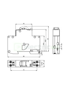 RCBO - Siguranță automată - Disjuctor cu protecție diferențială - tip A curba C 16A 10mA 6kA 1P+N 1M KZS-1M-UNI - ETI 002176014 2