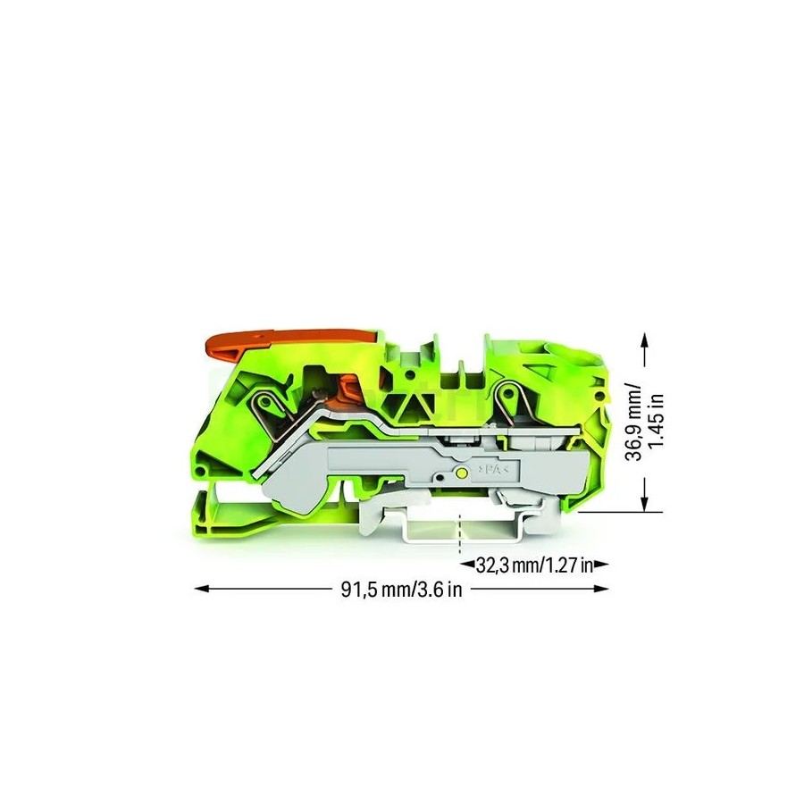 Clemă Wago 2116-1207 - PE 16 mm² - împământare