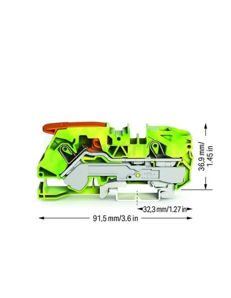 Clemă Wago 2116-1207 - PE 16 mm² - împământare