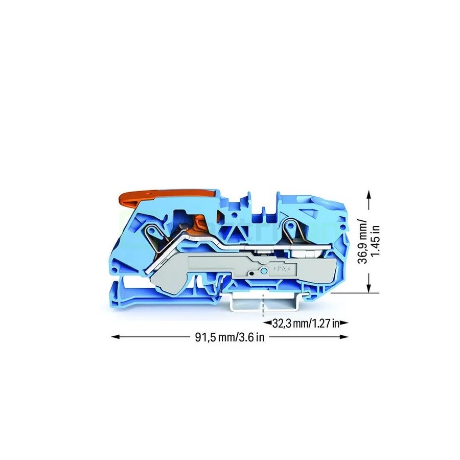 Clemă șir 16mm² albastră WAGO 2116-1204 TOPJOB S