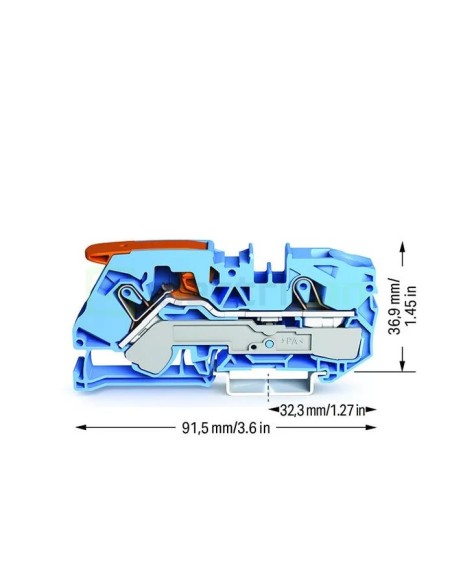 Clemă șir 16mm² albastră WAGO 2116-1204 TOPJOB S