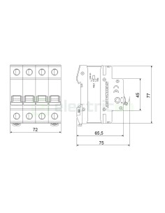 Separator - Comutator - 2 poziții  (0-1) 4P 4M 125A Amparo - Schrack AZ200224 2