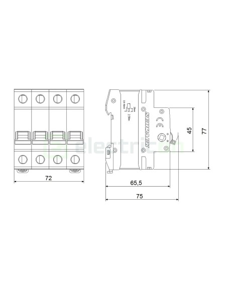 Separator - Comutator - 2 poziții  (0-1) 4P 4M 125A Amparo - Schrack AZ200224