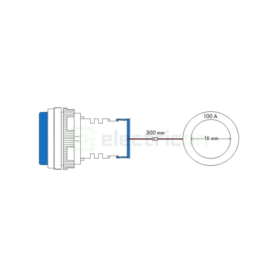 Multimetru - montaj în panou, 22.5 mm, 0 - 100 A, 50 - 500V AC, albastru, pătrat, IP65 - Schrack MGF32100B