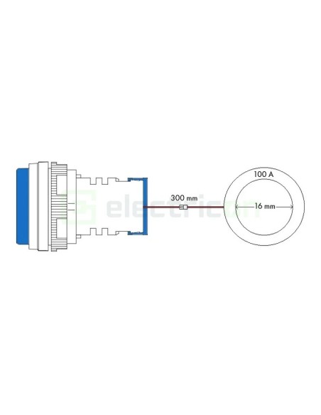 Multimetru - montaj în panou, 22.5 mm, 0 - 100 A, 50 - 500V AC, albastru, pătrat, IP65 - Schrack MGF32100B