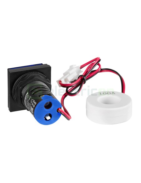 Multimetru - montaj în panou, 22.5 mm, 0 - 100 A, 50 - 500V AC, albastru, pătrat, IP65 - Schrack MGF32100B