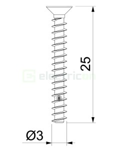 Șuruburi pentru montarea aparatejelor în doze - 25 mm, pachet 50 bucăți - OBO Bettermann 2003271 2