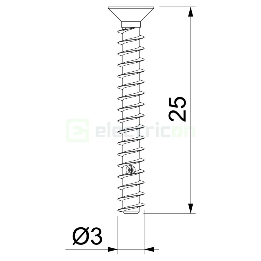 Șuruburi pentru montarea aparatejelor în doze - 25 mm, pachet 50 bucăți - OBO Bettermann 2003271