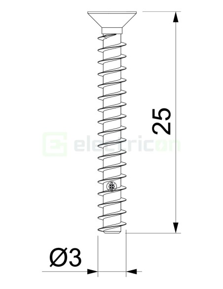 Șuruburi pentru montarea aparatejelor în doze - 25 mm, pachet 50 bucăți - OBO Bettermann 2003271