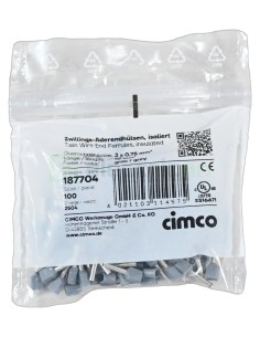 Ferule - pini - 2x0.75/10 mm - pungă 100 bucăți - Cimco - 18 7704