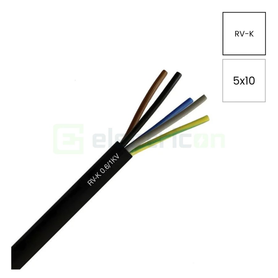 Cablu electric lițat RV-K 5x10 mm² - Schrack ROX112423-
