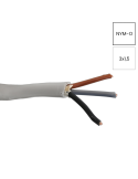Cablu electric rigid cupru NYM-O 3x1,5 mm² - gri deschis - Helukabel 39007