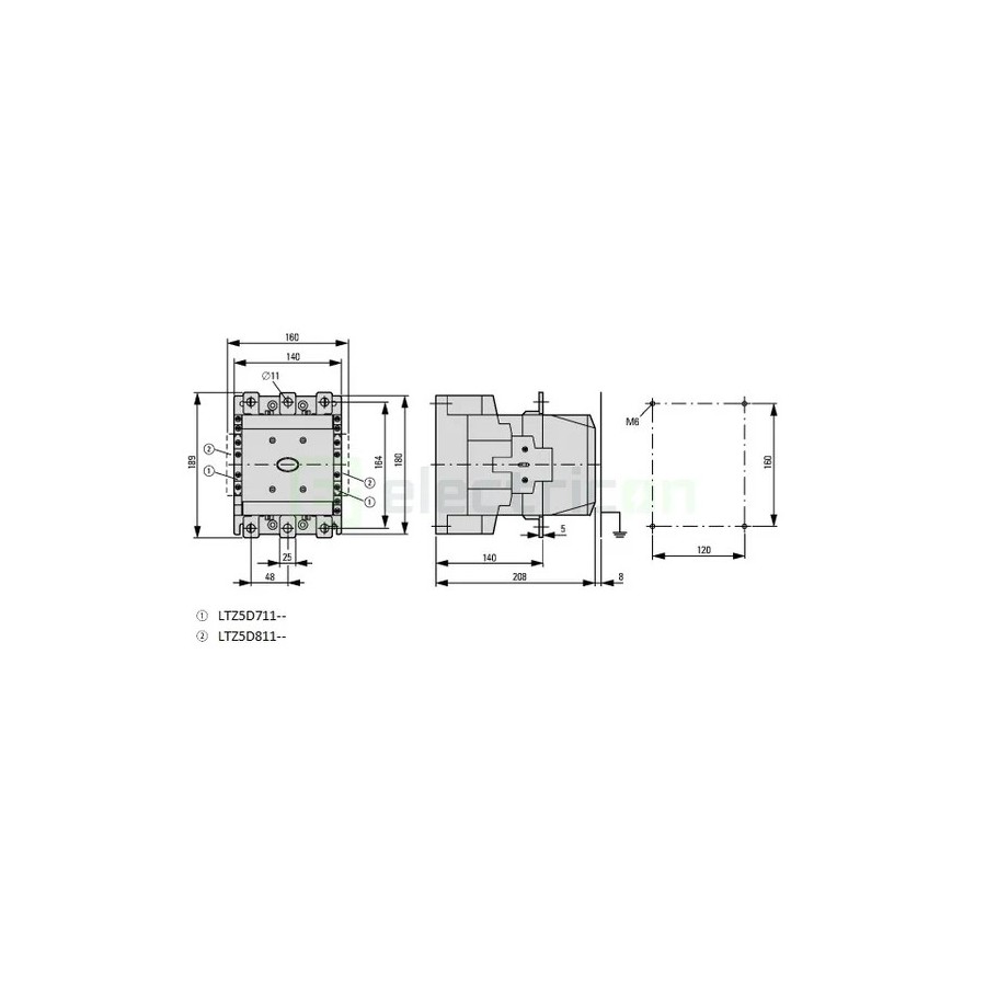 Contactor 3P 250A 2ND/2NI 230V ALEA II - Schrack LTD52553