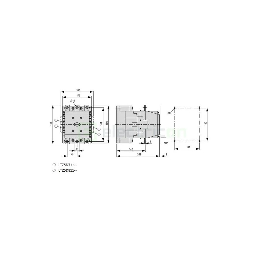 Contactor 3P 300A 2ND/2NI 230V ALEA II - Schrack LTD53153
