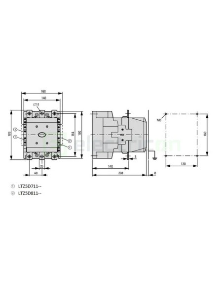 Contactor 3P 300A 2ND/2NI 230V ALEA II - Schrack LTD53153