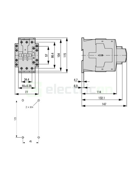 Contactor 3P 65A 3ND 230V ALEA II - Schrack LTD26533