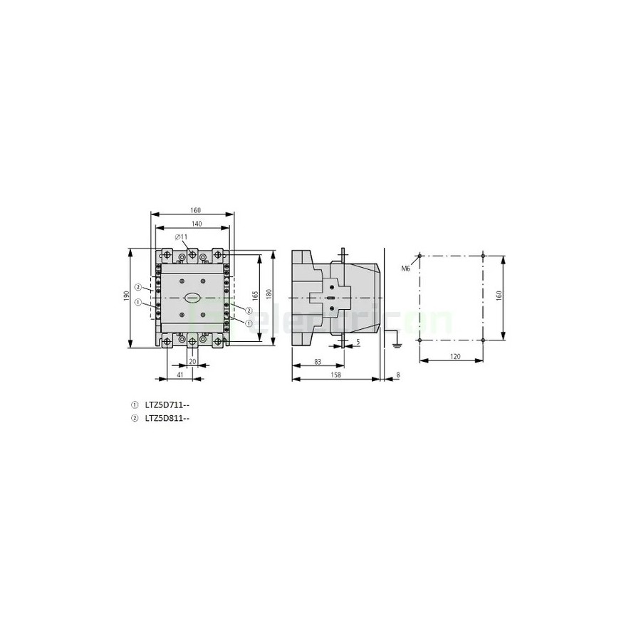 Contactor 3P 225A 2ND/2NI 230V ALEA II - Schrack LTD42353
