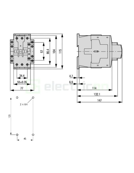 Contactor 3P 72A 3ND 230V ALEA II - Schrack LTD27233