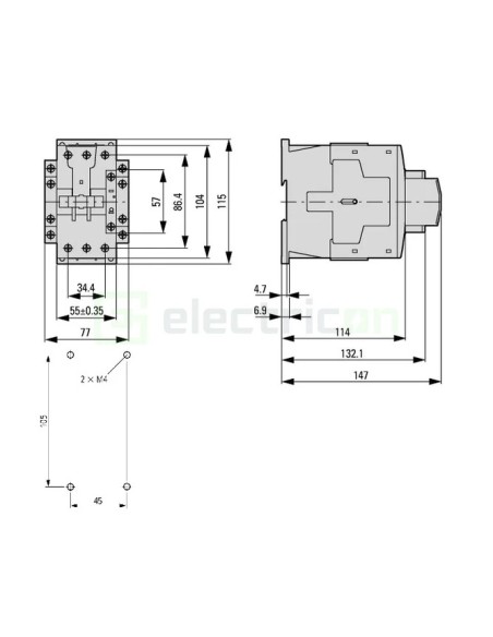 Contactor 3P 50A 3ND 230V ALEA II - Schrack LTD25033
