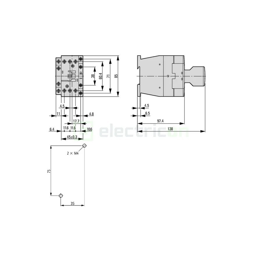 Contactor 3P 38A 3ND 230V ALEA II - Schrack LTD13813