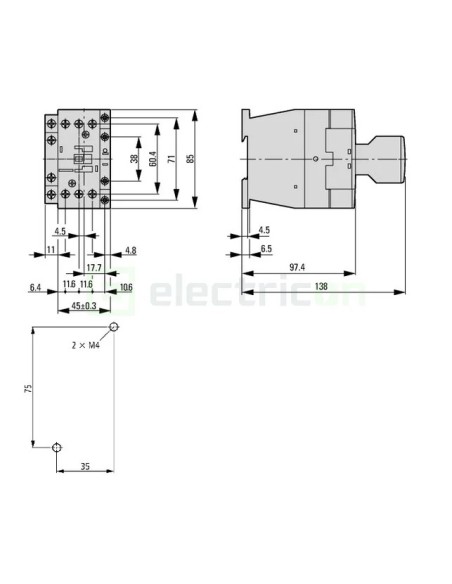 Contactor 3P 38A 3ND 230V ALEA II - Schrack LTD13813