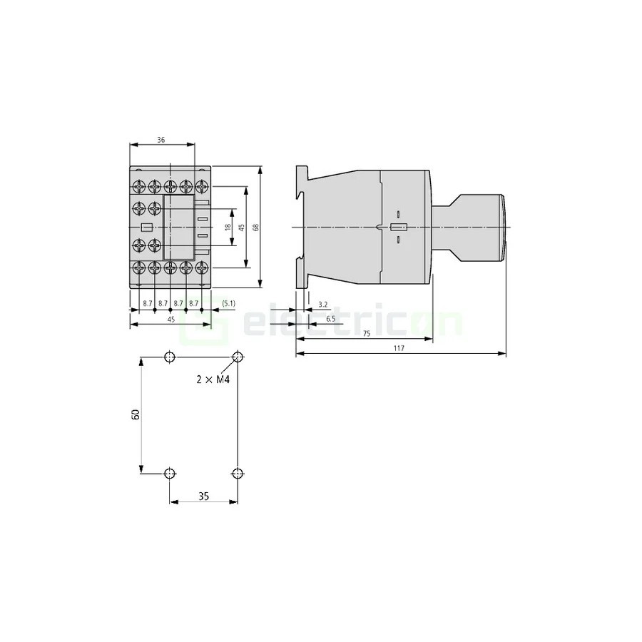 Contactor 3P 15.50A 3ND 230V ALEA II - Schrack LTD01513