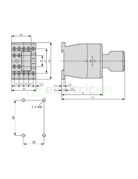Contactor 3P 15.50A 3ND 230V ALEA II - Schrack LTD01513