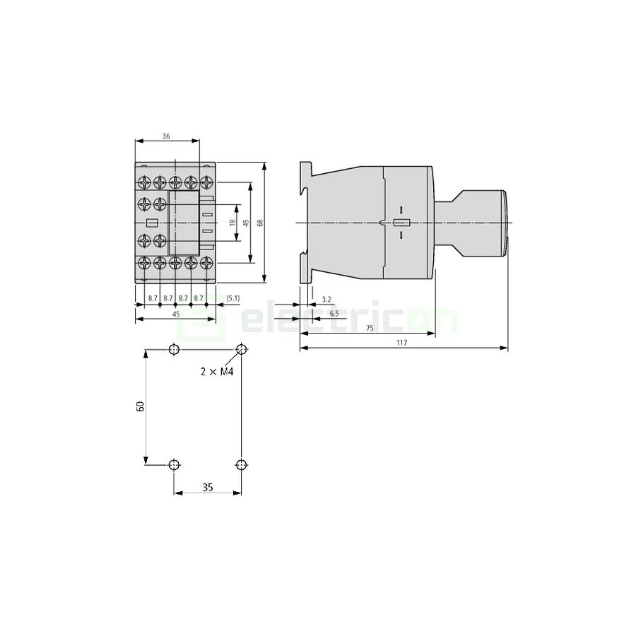 Contactor 3P 12A 3ND 230V ALEA II - Schrack LTD01213