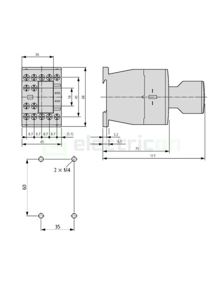 Contactor 3P 12A 3ND 230V ALEA II - Schrack LTD01213