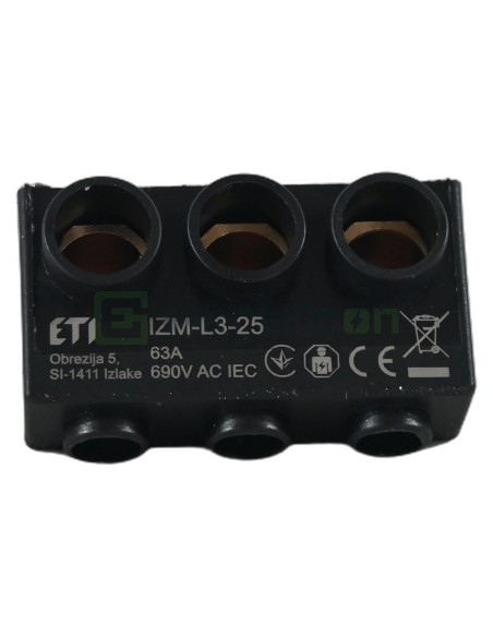 ETI IZM-L3-25, baretă alimentare MPCB 3P, 63A