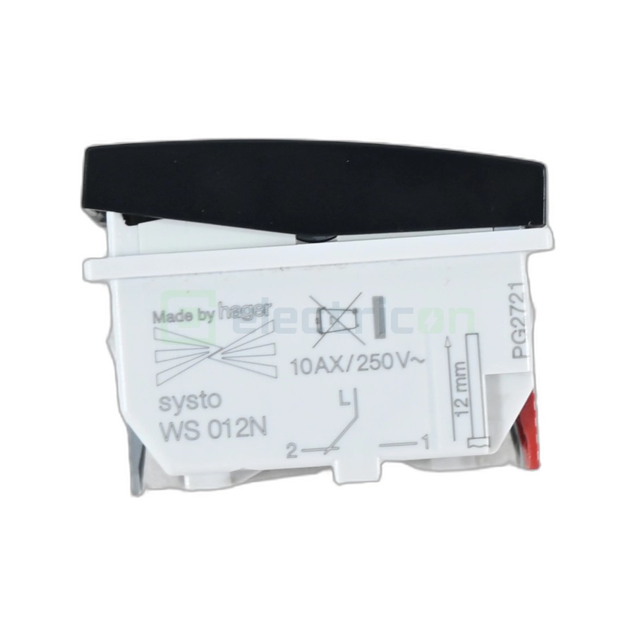Hager WS012N, întrerupător cap-scară 10A, 1M