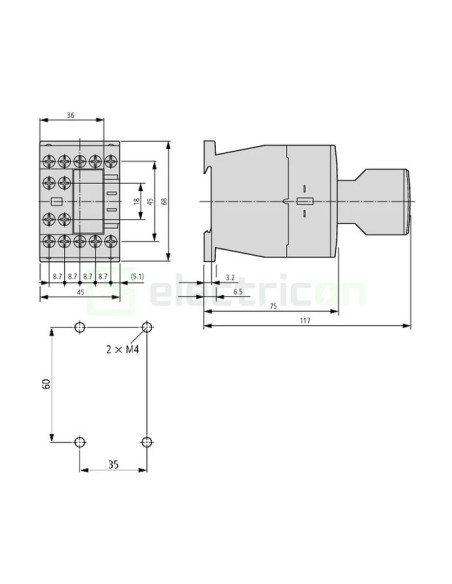 Contactor 3P 7A 3ND 230V ALEA II - Schrack LTD00713