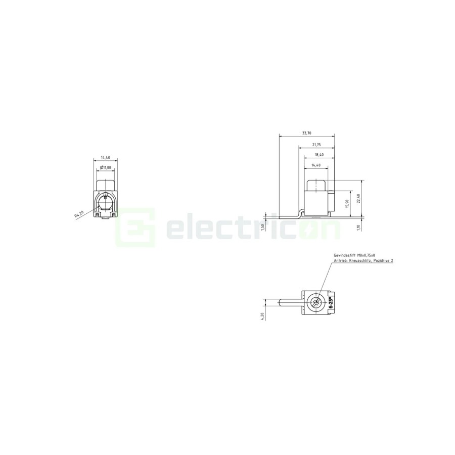 Schrack BS900172-A, bornă busbar pin 25 mm²