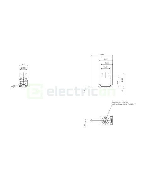 Schrack BS900172-A, bornă busbar pin 25 mm²