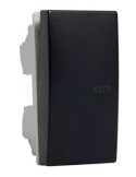 Întrerupător cap-scară simplu - 10A, 250V, 1M, QC, negru mat - Hager Systo WS012N